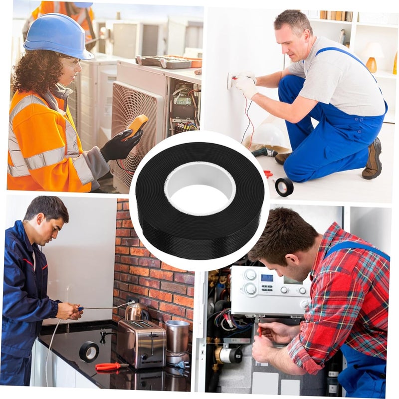 5pcs Black High Voltage Electrical Tape Flame Retardant Insulation Wire Repair - Image 4